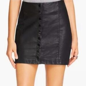 Black Free People Button Down Mini Skirt